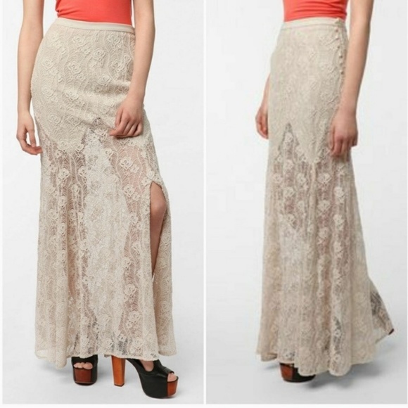 Urban Outfitters Dresses & Skirts - Ecote UO Ivory Lace Maxi Skirt | Size 8